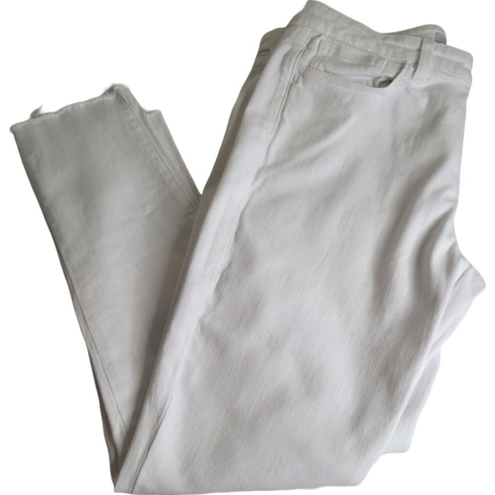 Joe's Jeans Mid-Rise Denim‎ Pants Womens 32 White Excellent Raw Frayed Hem - Picture 3 of 9